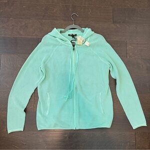 Tommy Bahama Ardmore Seafoam Green Mesh Knit Full Zip Hoodie Large NWT.